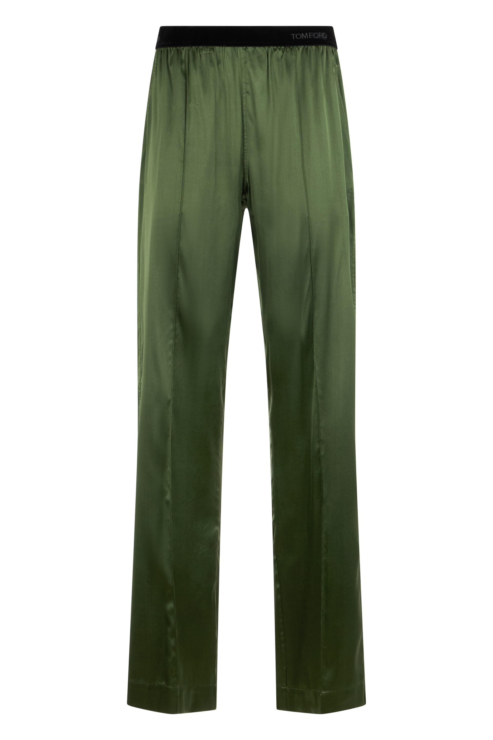 Straight silk trousers