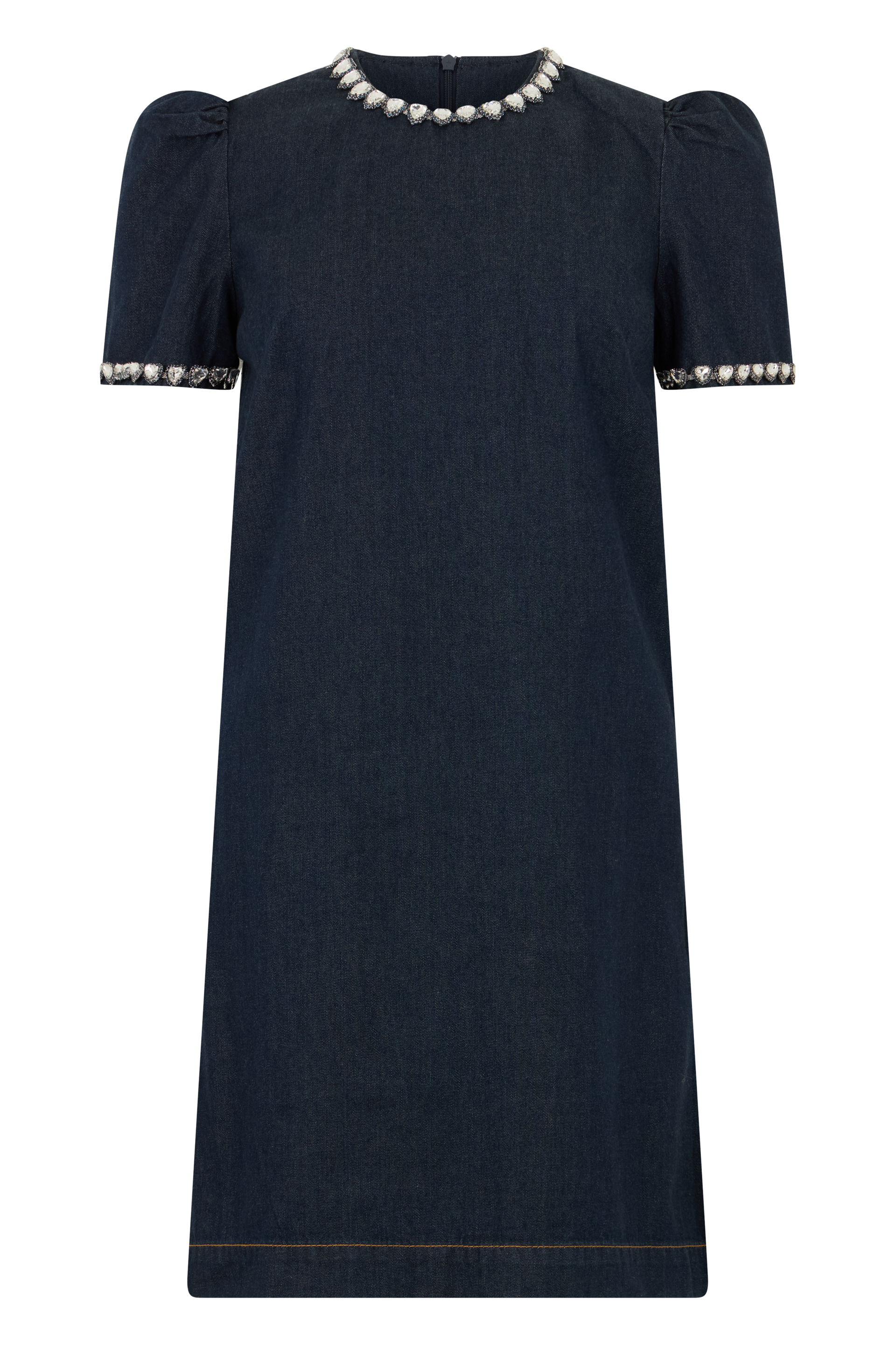 Short denim dress with decoration