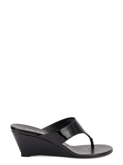 Leather wedge sandals