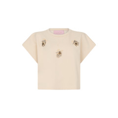 Shirt with jewelry embroidery