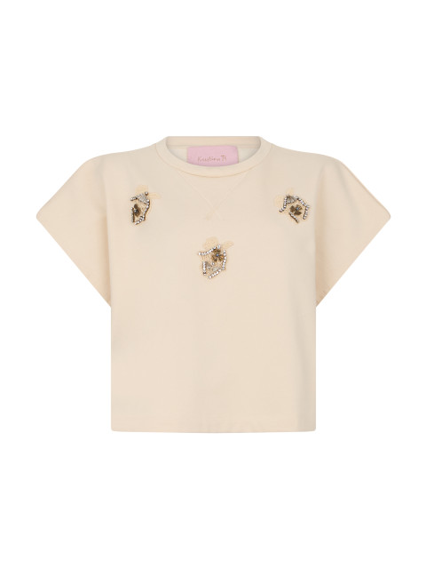 Shirt with jewelry embroidery
