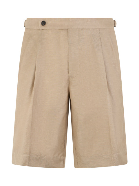 Bermuda in virgin wool and linen
