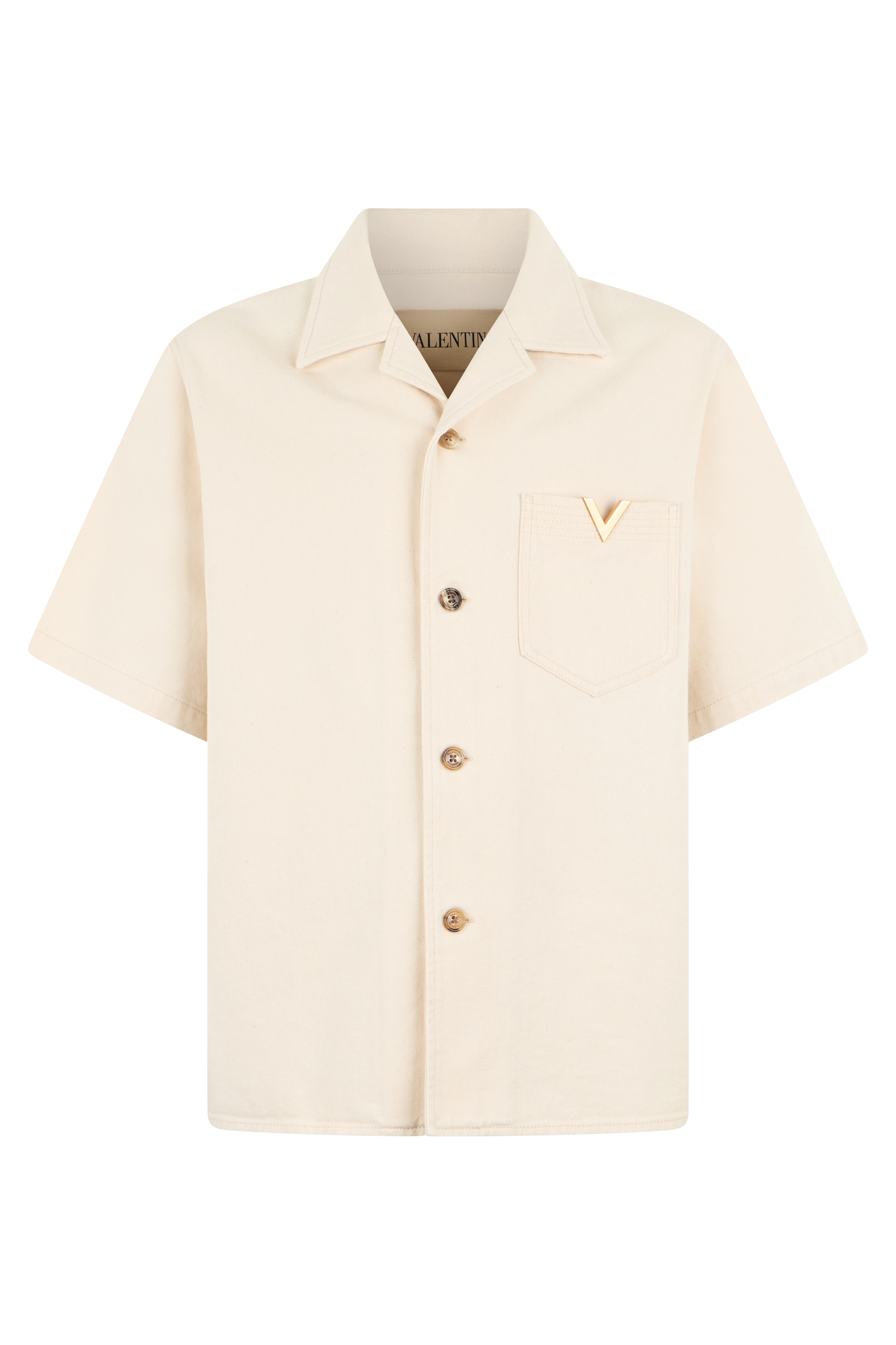 Short-sleeved cotton shirt