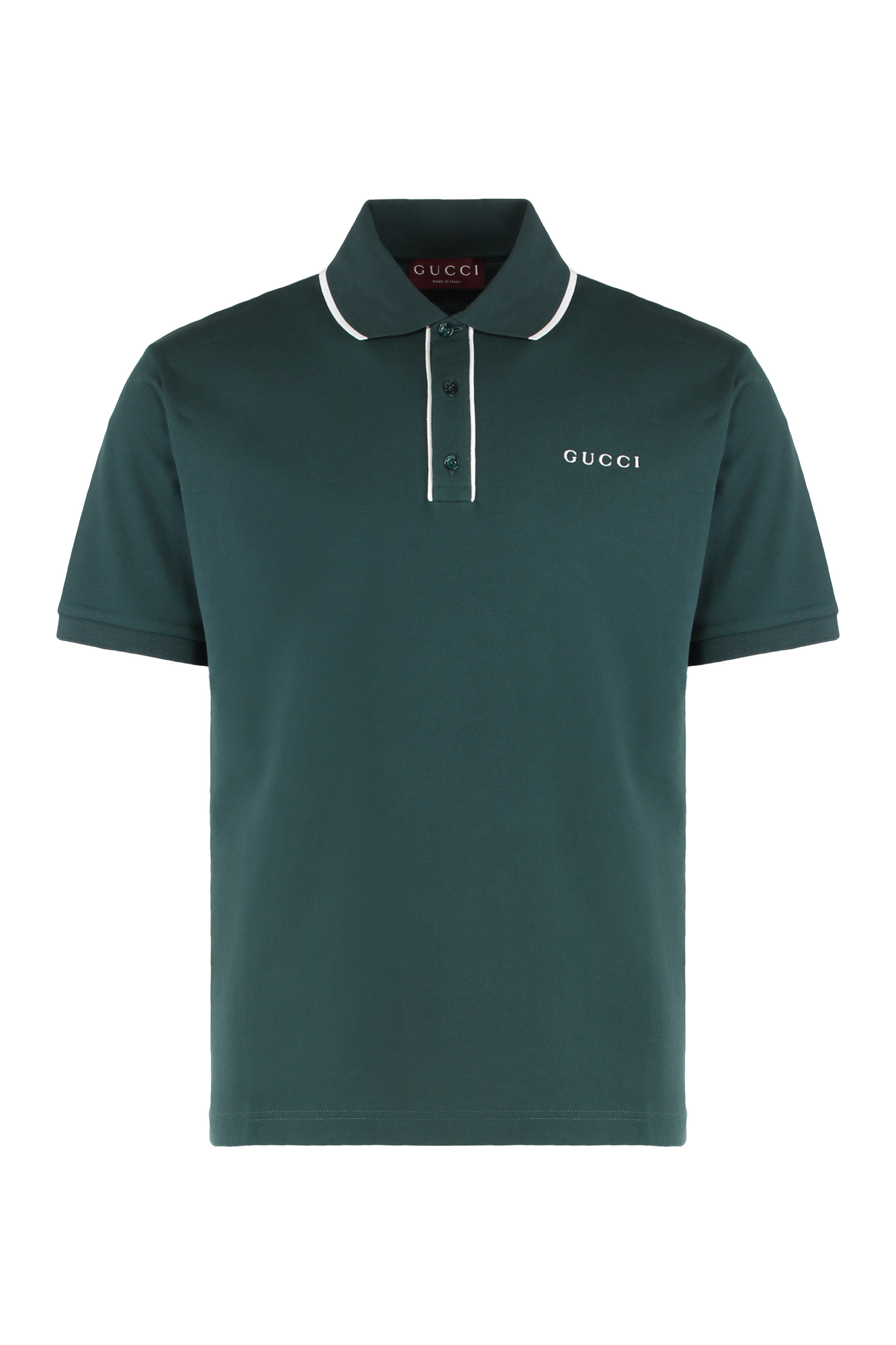Piqué cotton polo with embroidery