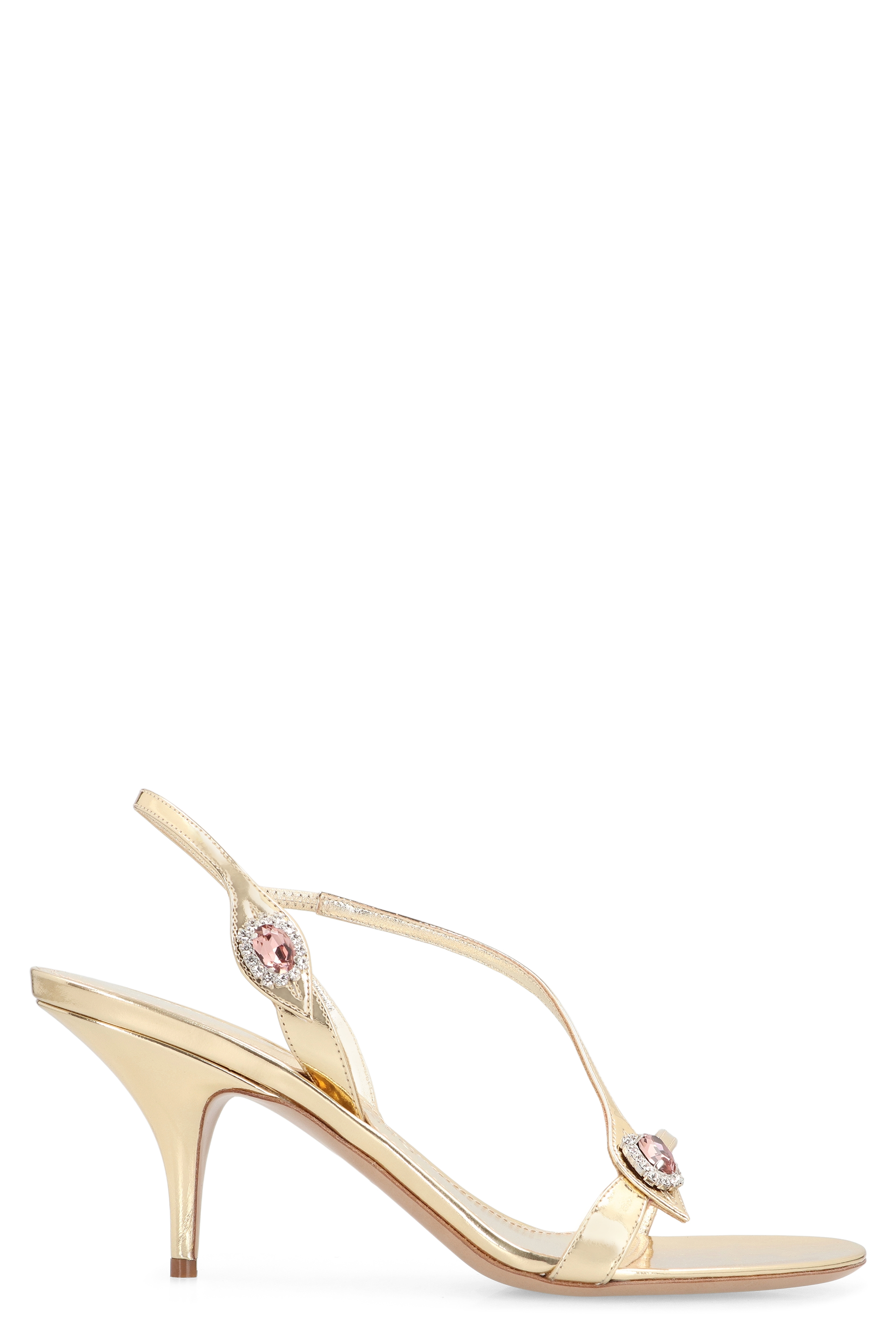 Laminated leather sandals