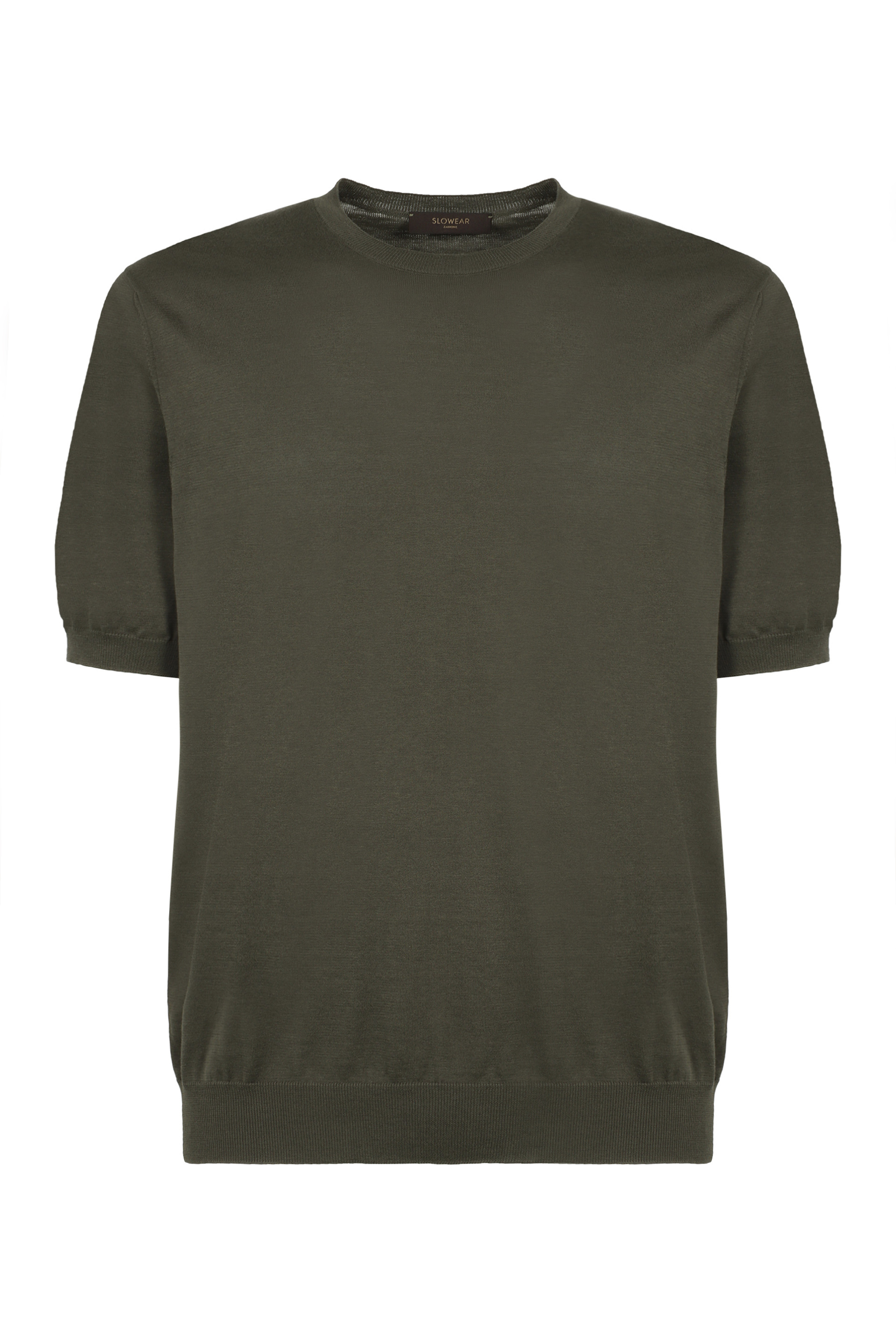 Crew neck sweater in cotton and silk