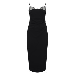 Slim midi dress with rhinestones