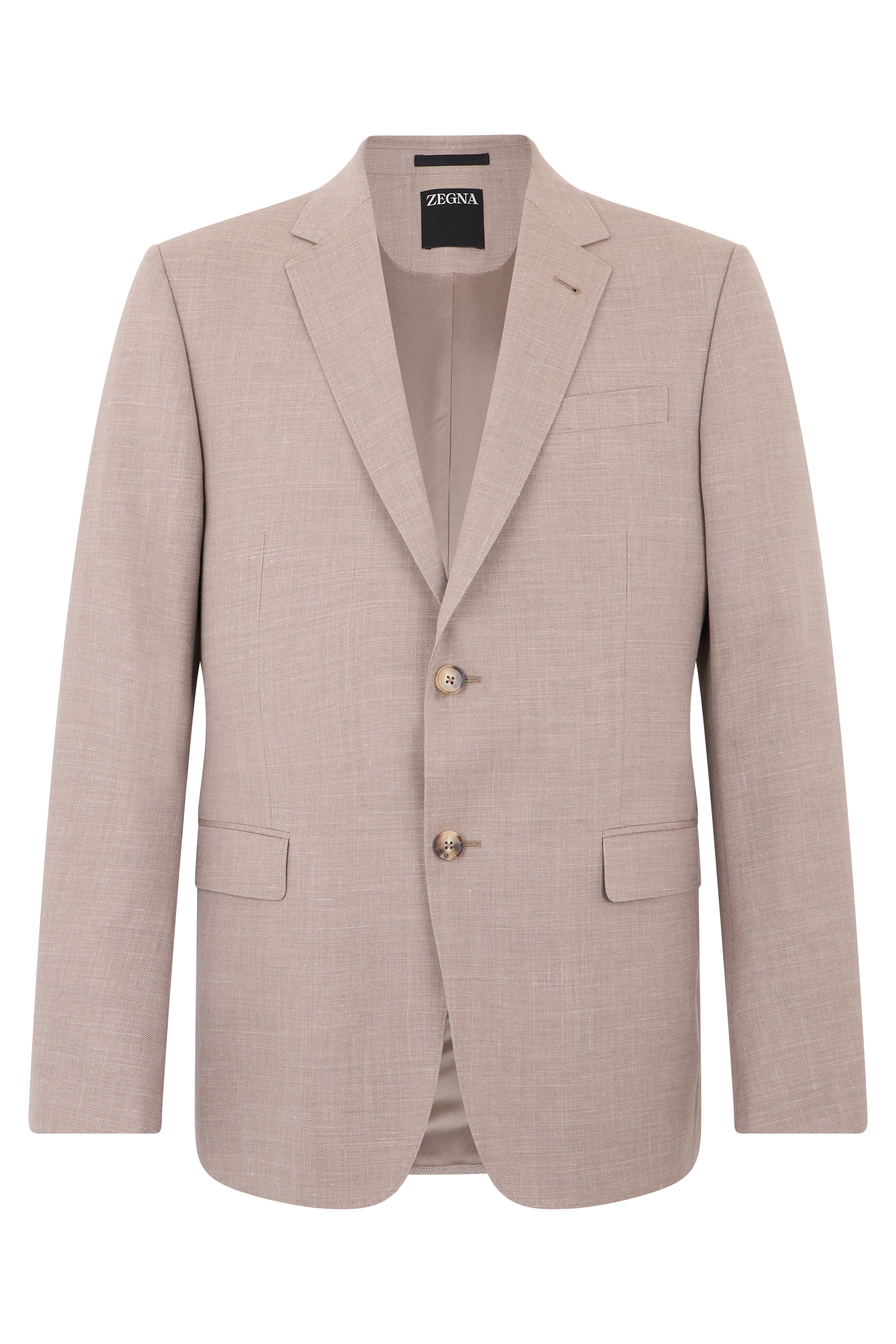 Single-breasted blazer in a wool and linen blend