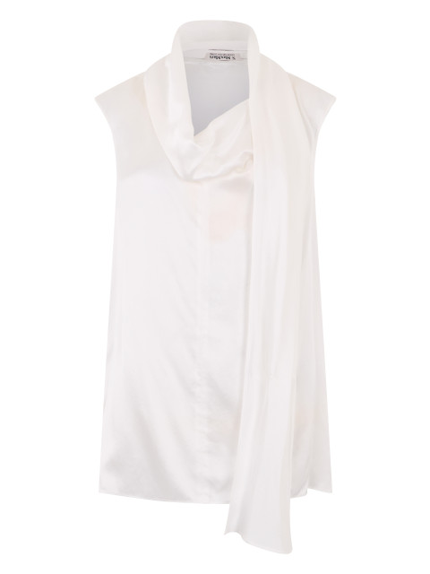 Silk blouse with draping