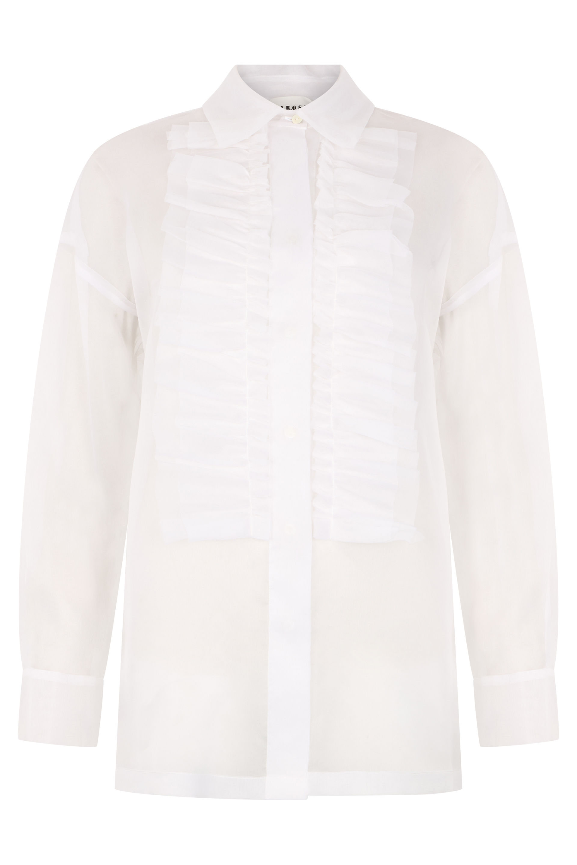 Silk blouse with ruffles