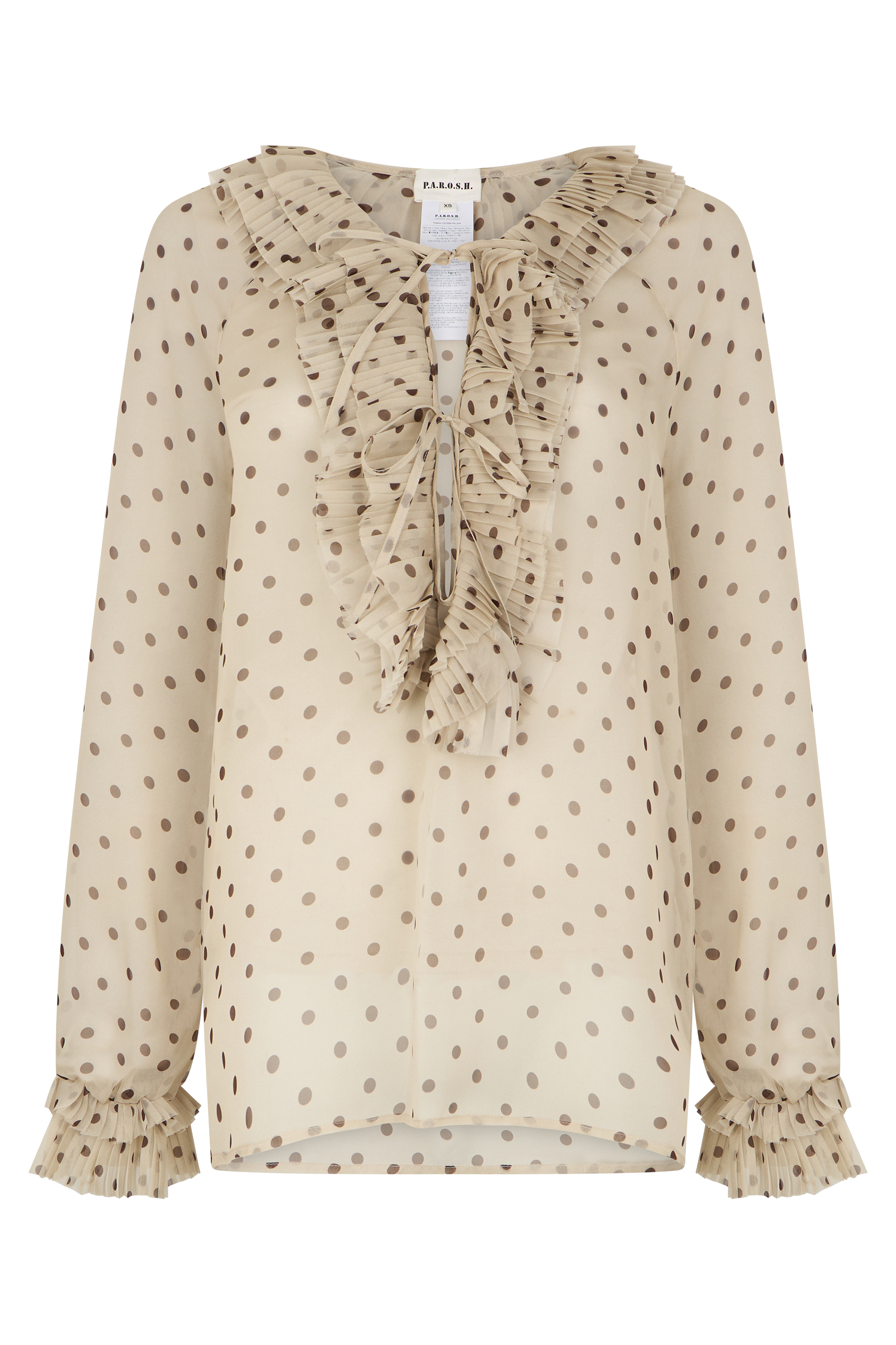 Polka dot polyester blouse
