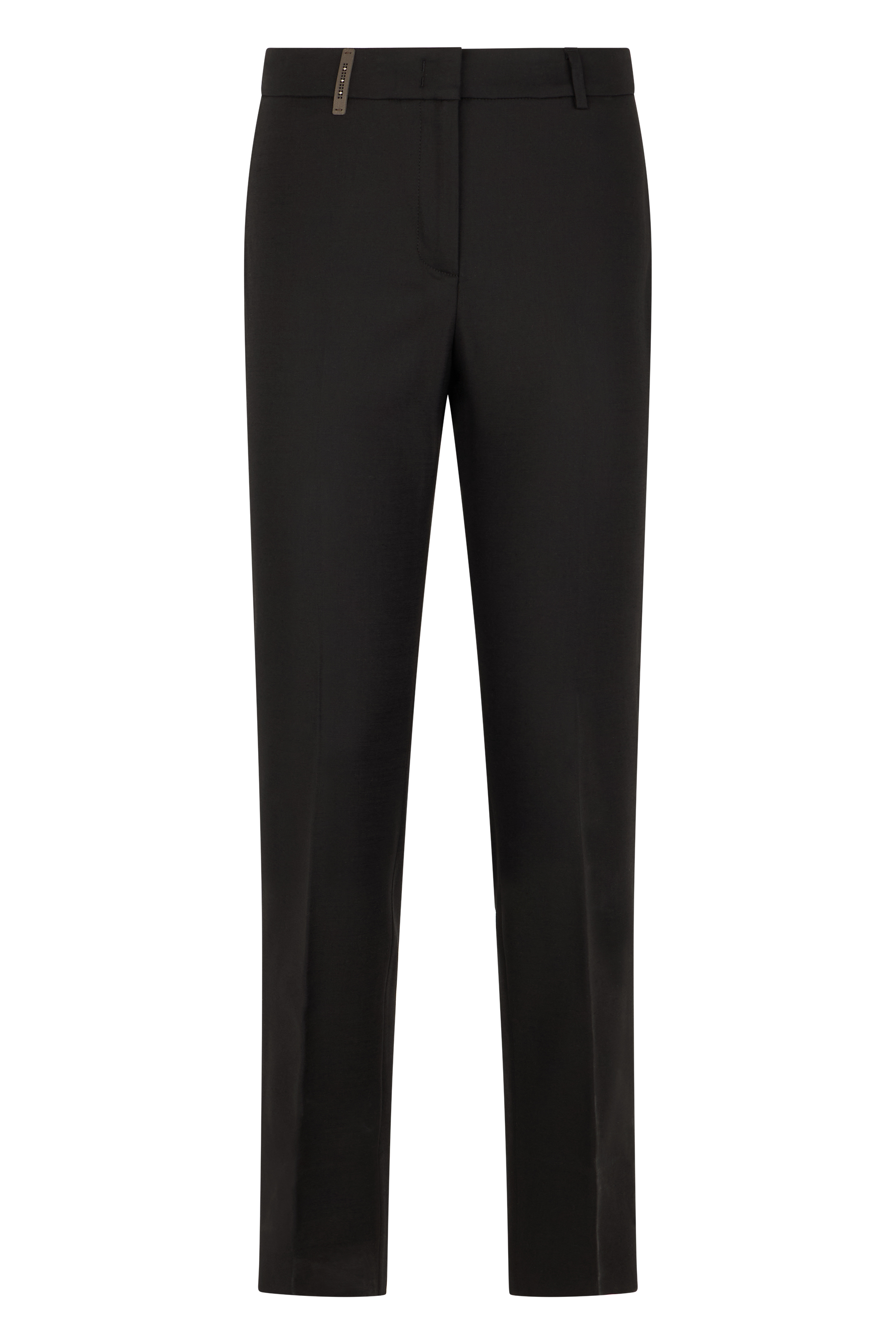 Straight leg cotton blend pants with elastane