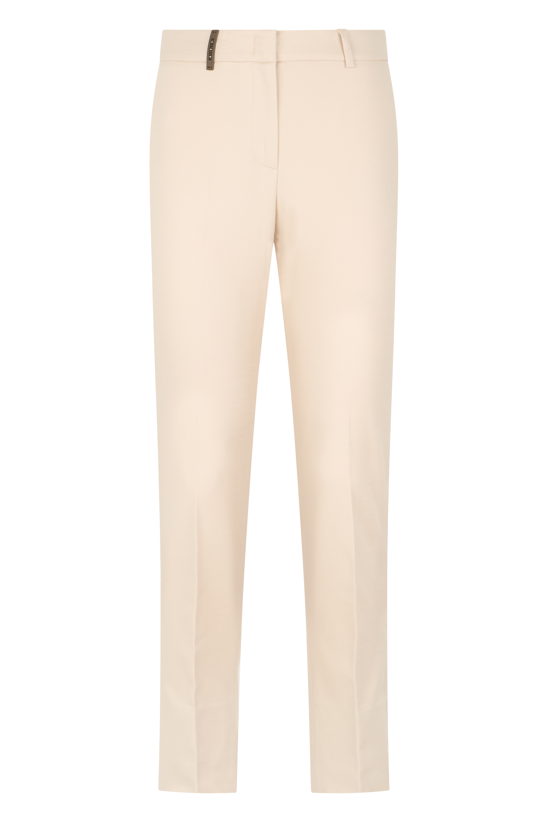 Straight pants in cotton and elastane blend