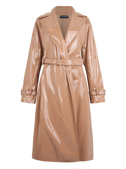 Trench in eco-leather laminated