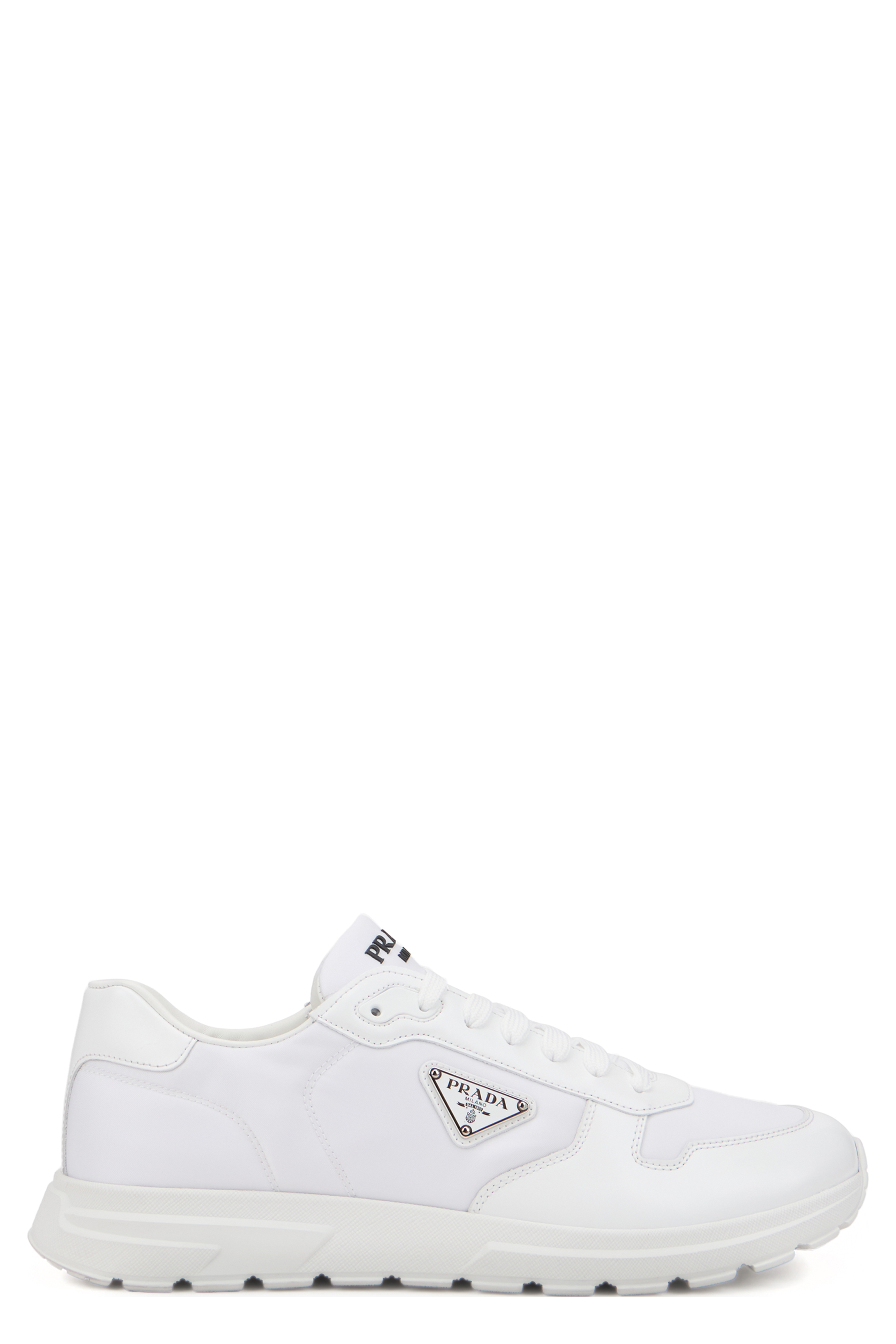 Sneakers in fabric with leather inserts
