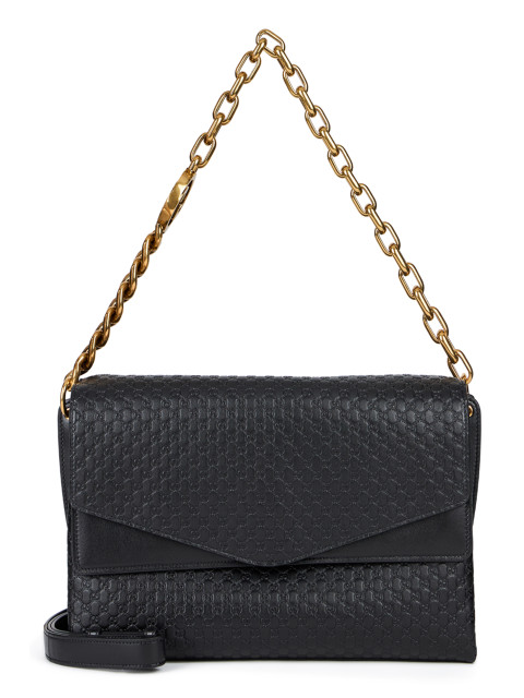 Leather bag with GG monogram embossed