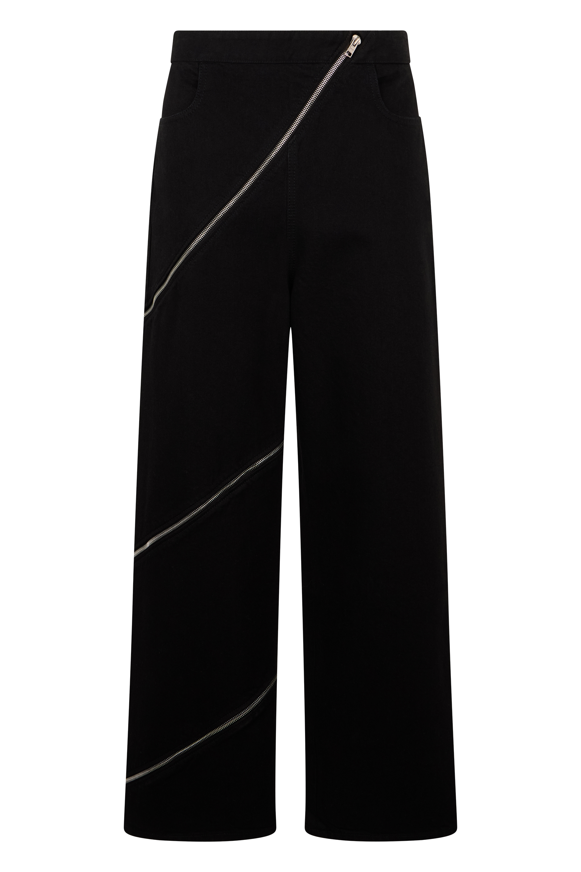 Baggy cotton pants with zipper