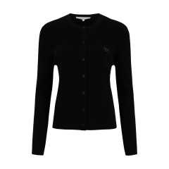 Ribbed crewneck cardigan