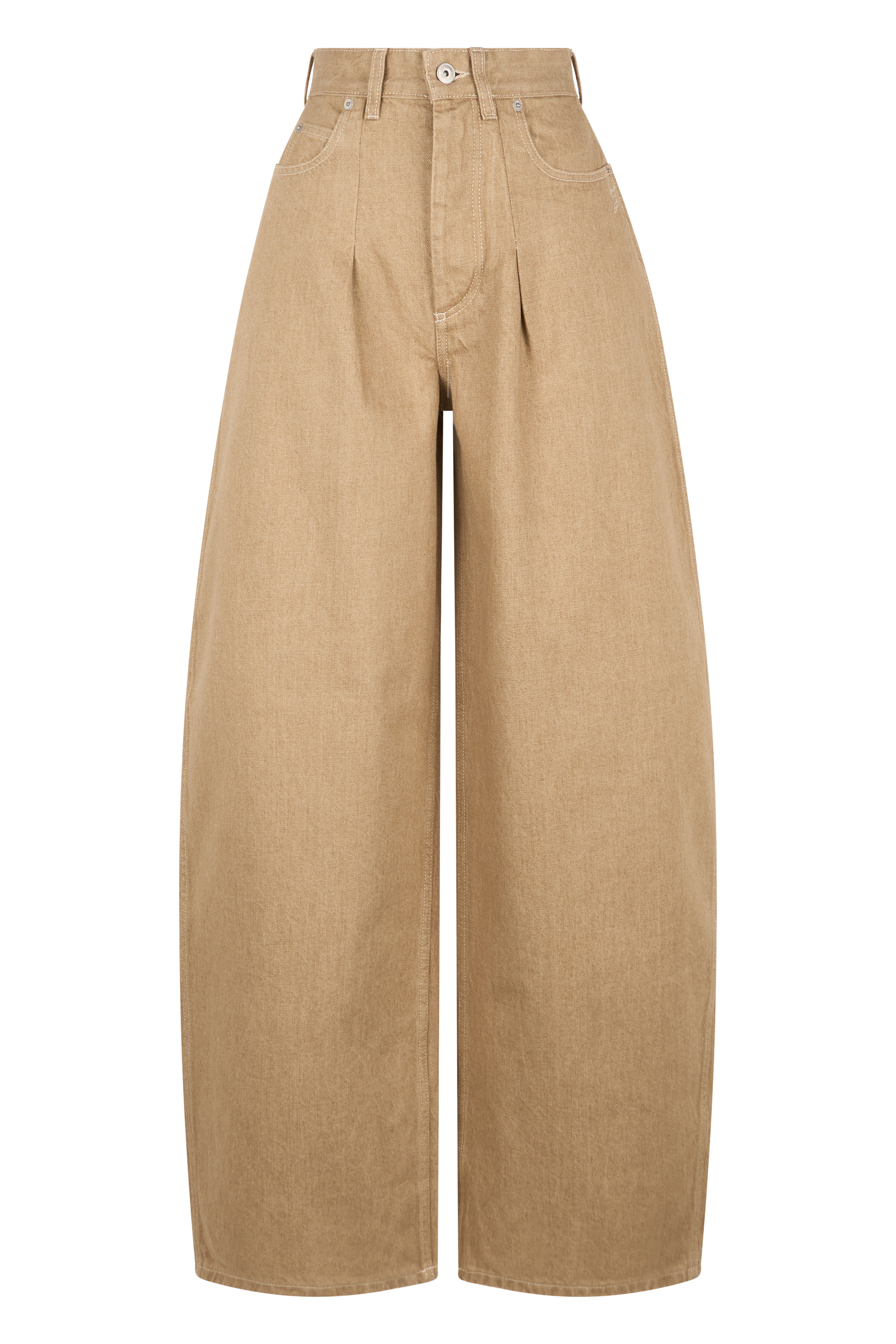 Loose trousers in cotton blend
