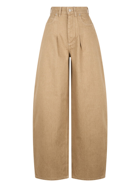 Loose trousers in cotton blend
