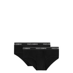 Set of two cotton briefs with logoed elastic band