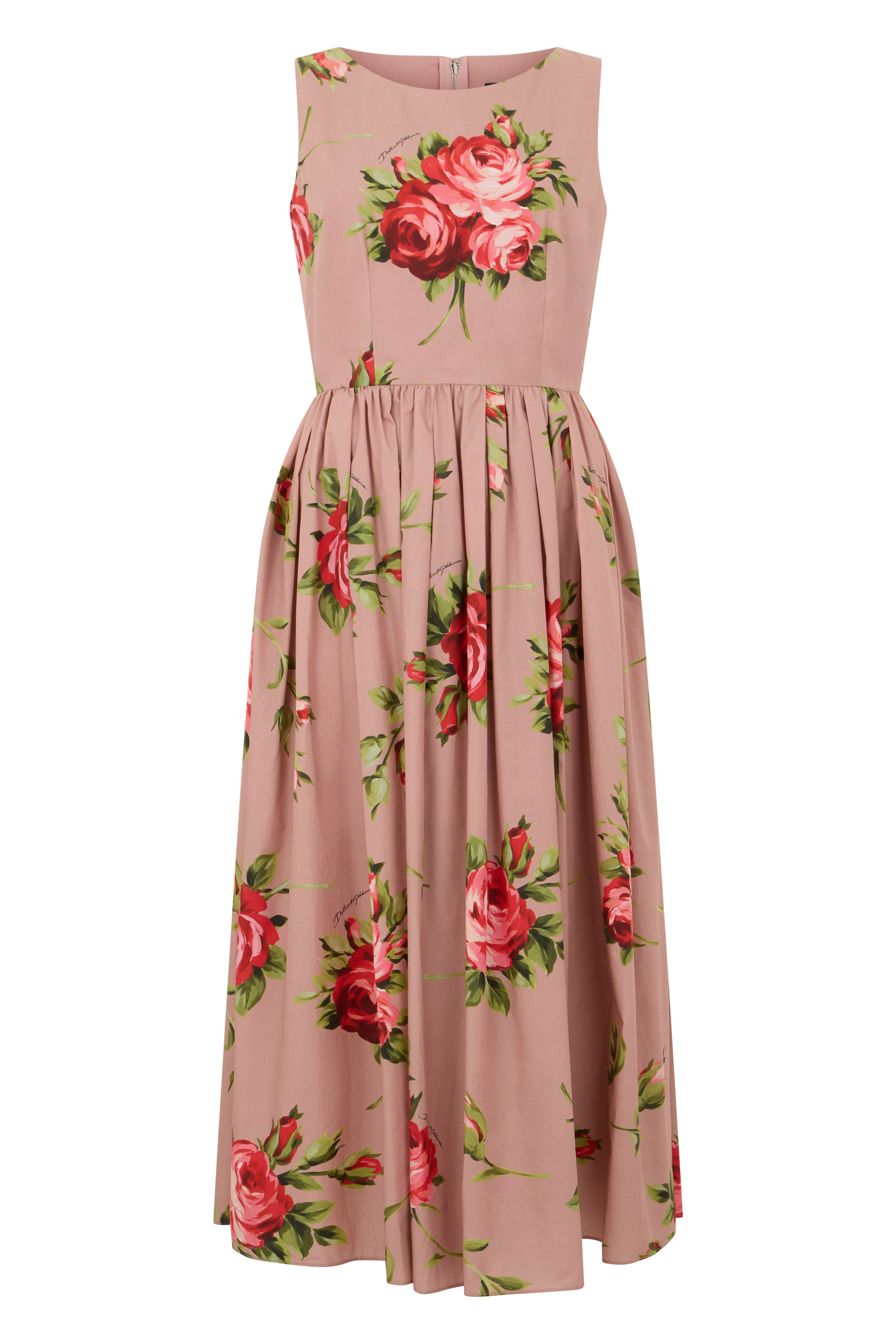 Floral midi dress in cotton