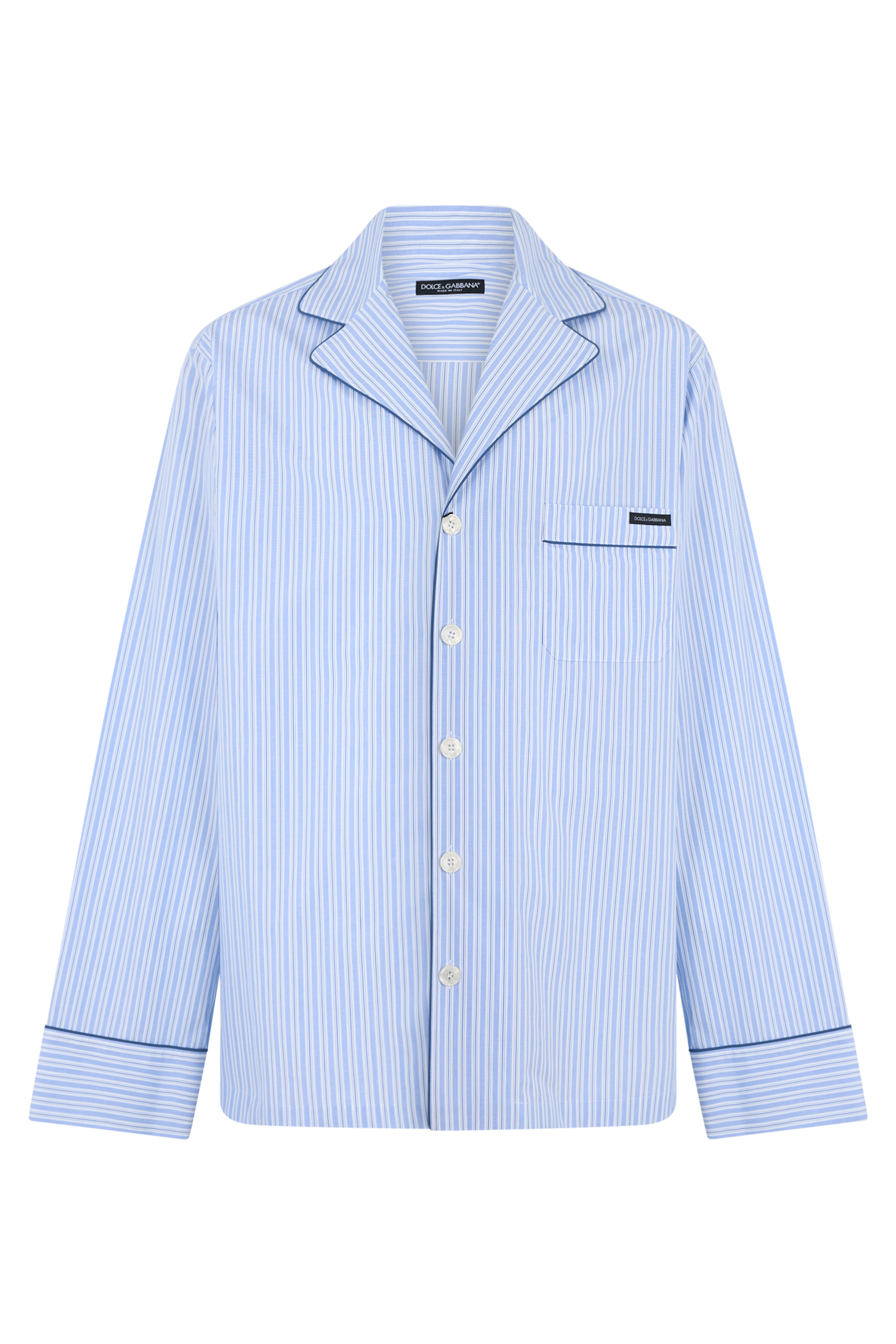 Cotton poplin shirt with stripes