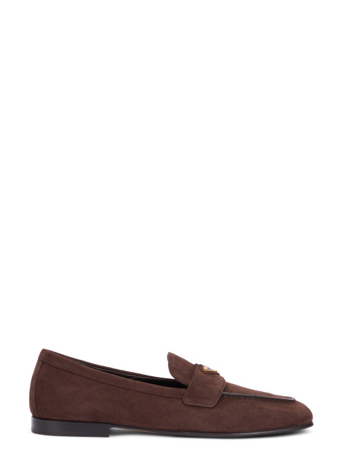 Loafers with logo in suede