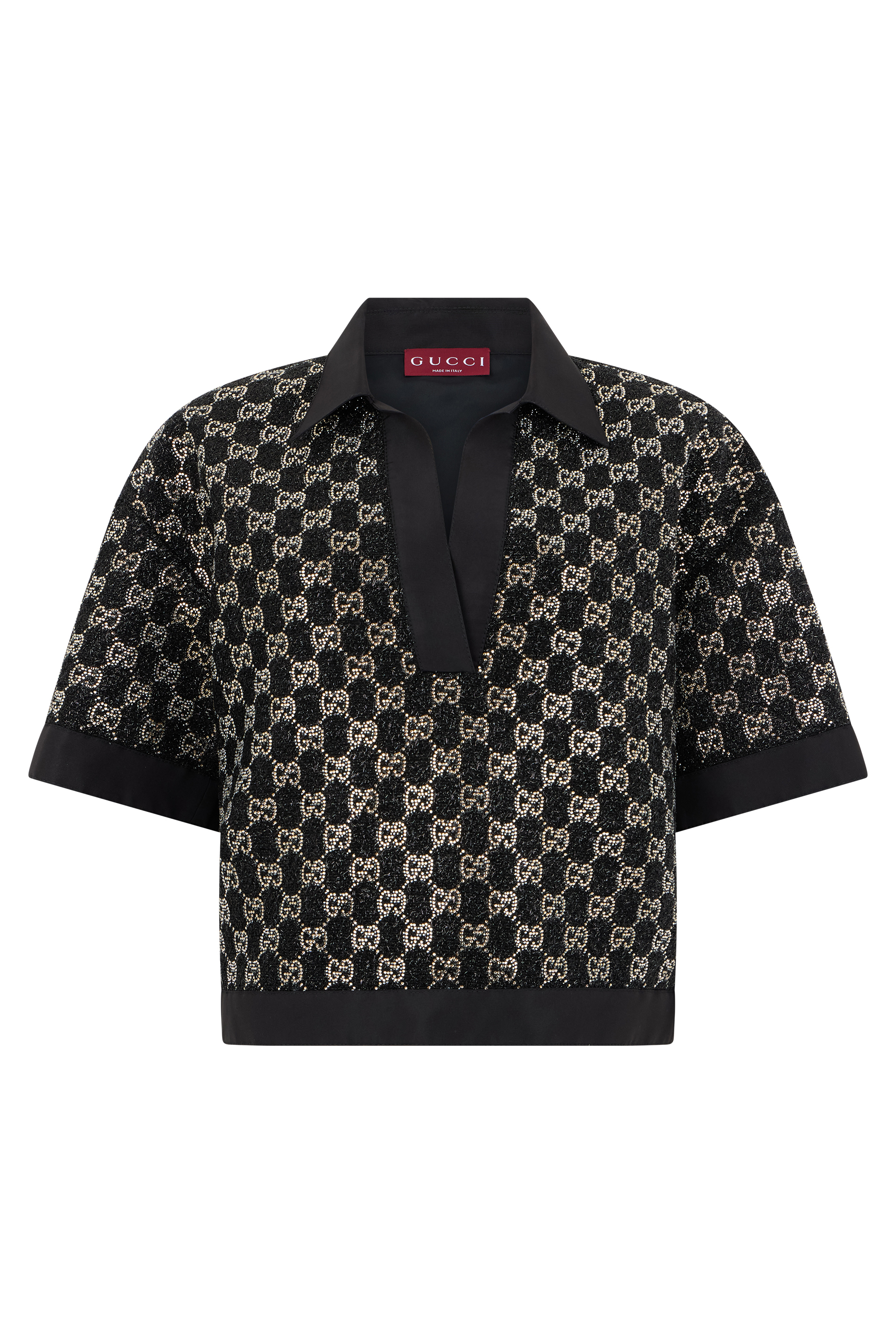 Top in tweed lamé with rhinestones