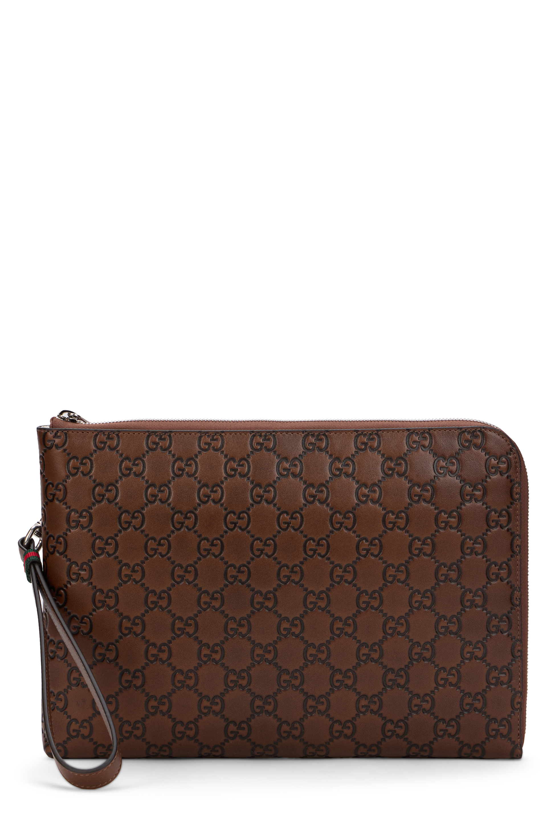 GG Emblem Pouch Bag in leather