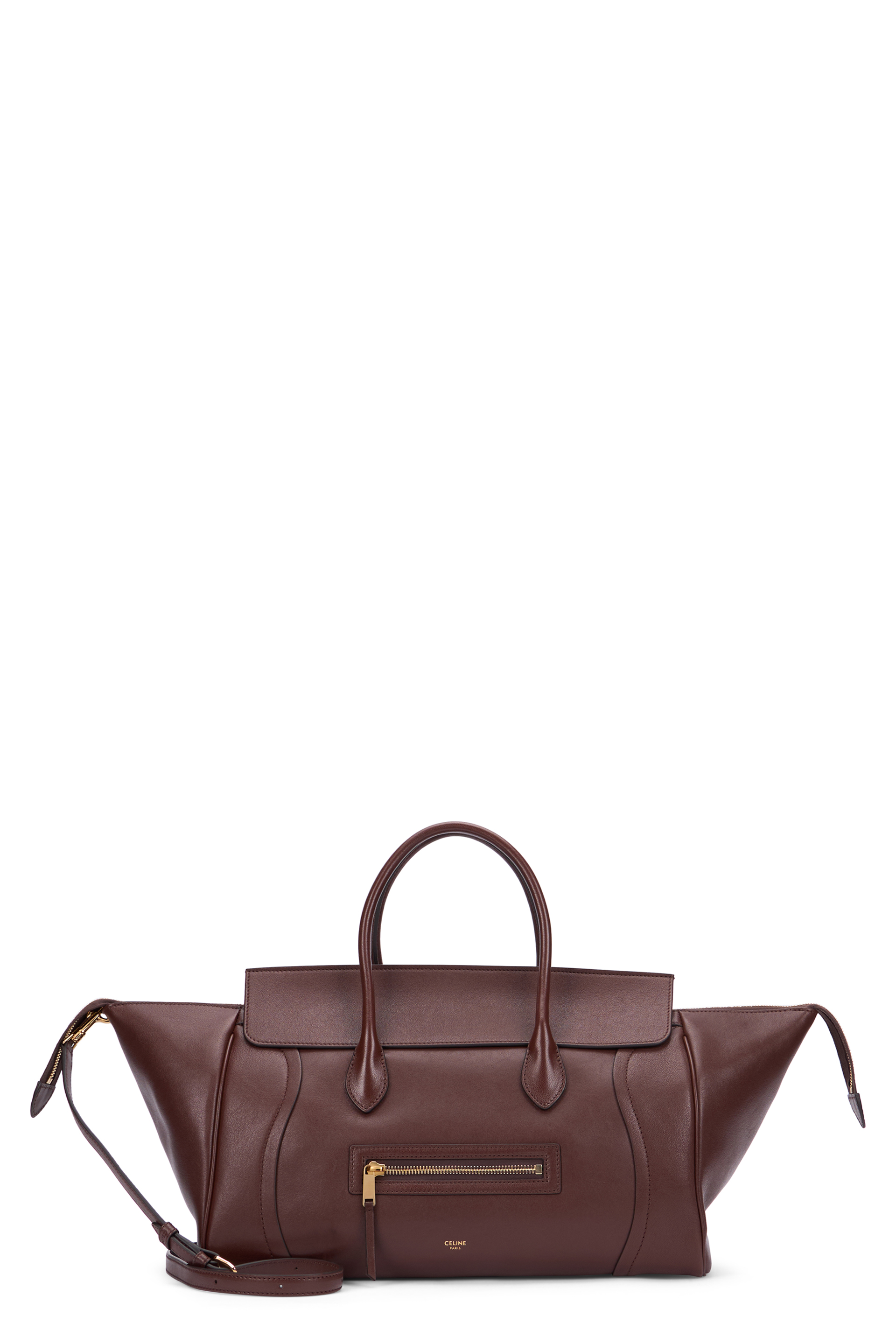 Shiny leather handbag