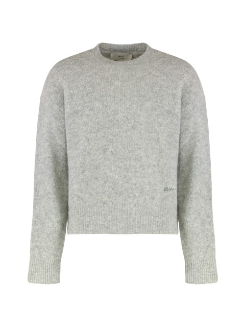 Sweater with round neck in mixed wool