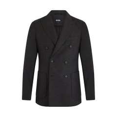 Double-breasted jacket in wool fabric
