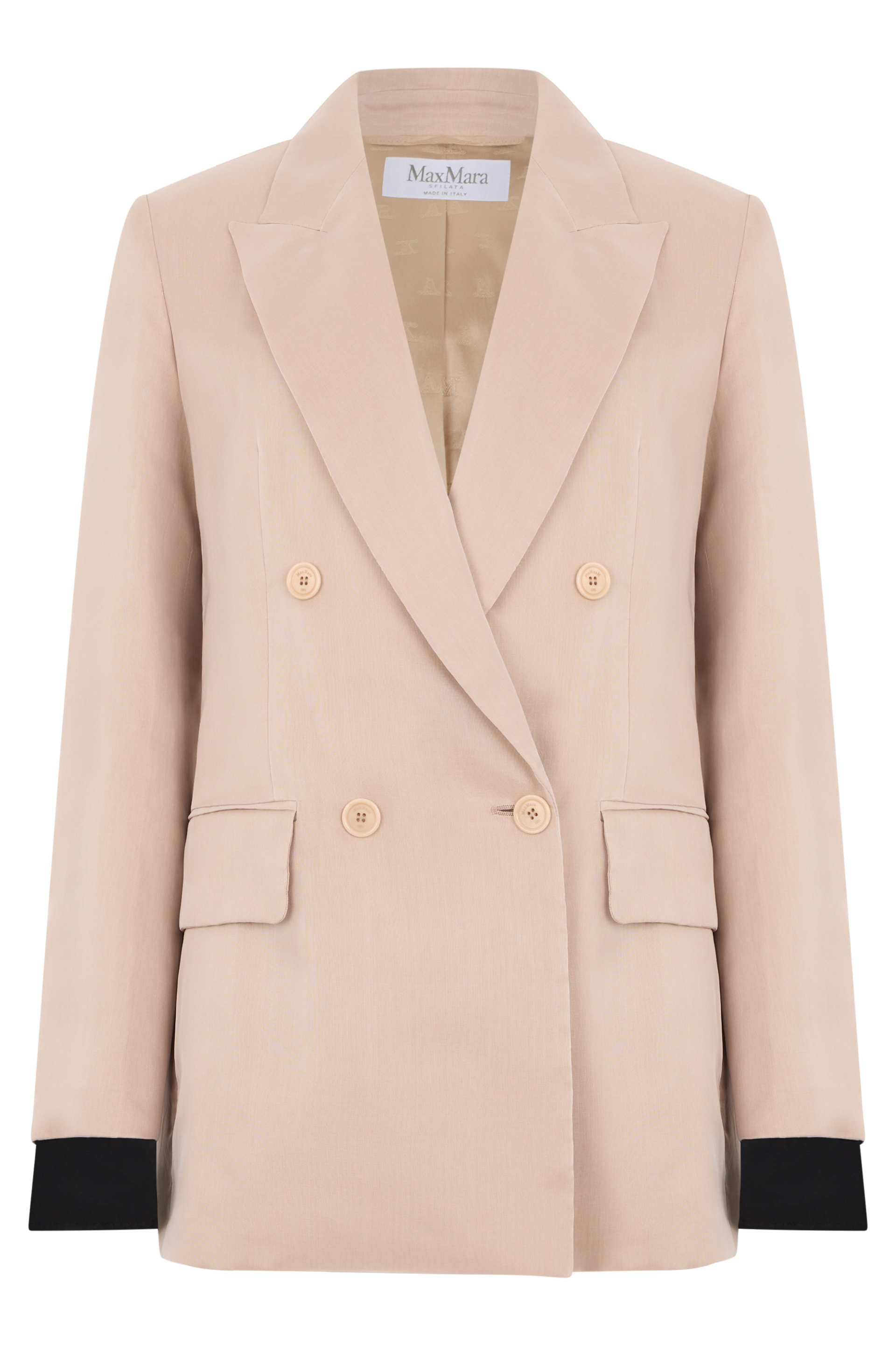 Double-breasted blazer in silk