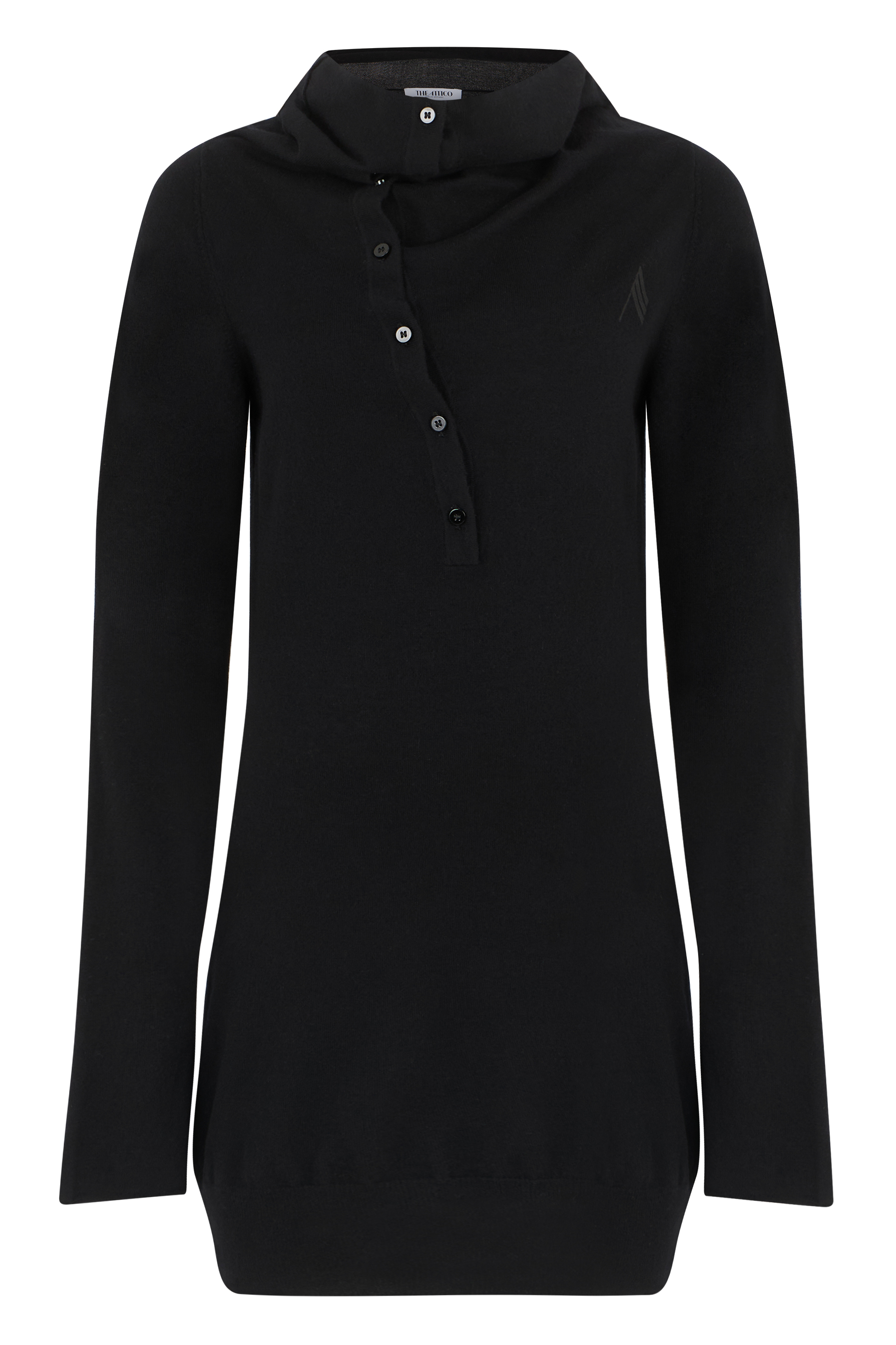 Asymmetric dress in wool and cashmere