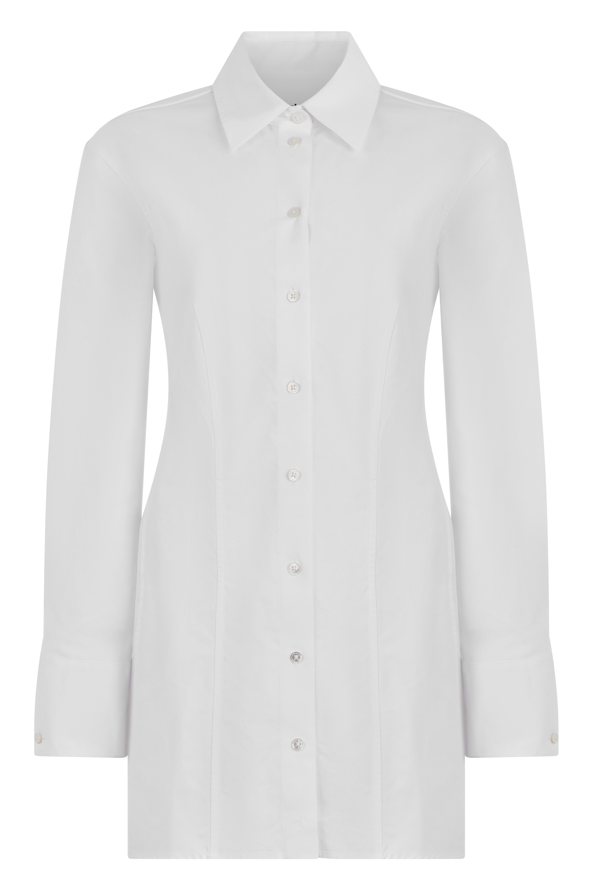 Cotton dress with pearl buttons