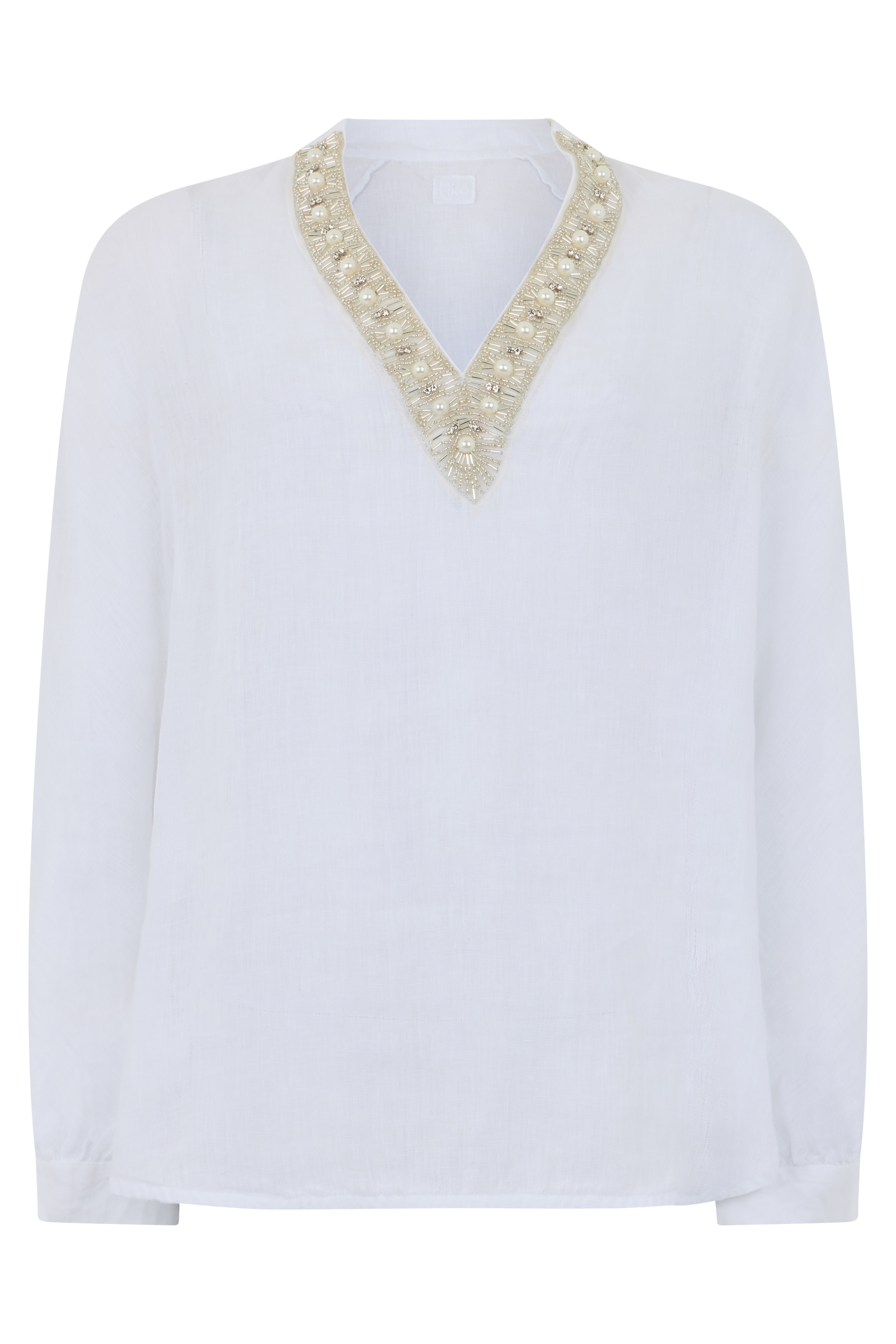 Cotton blouse with rhinestones