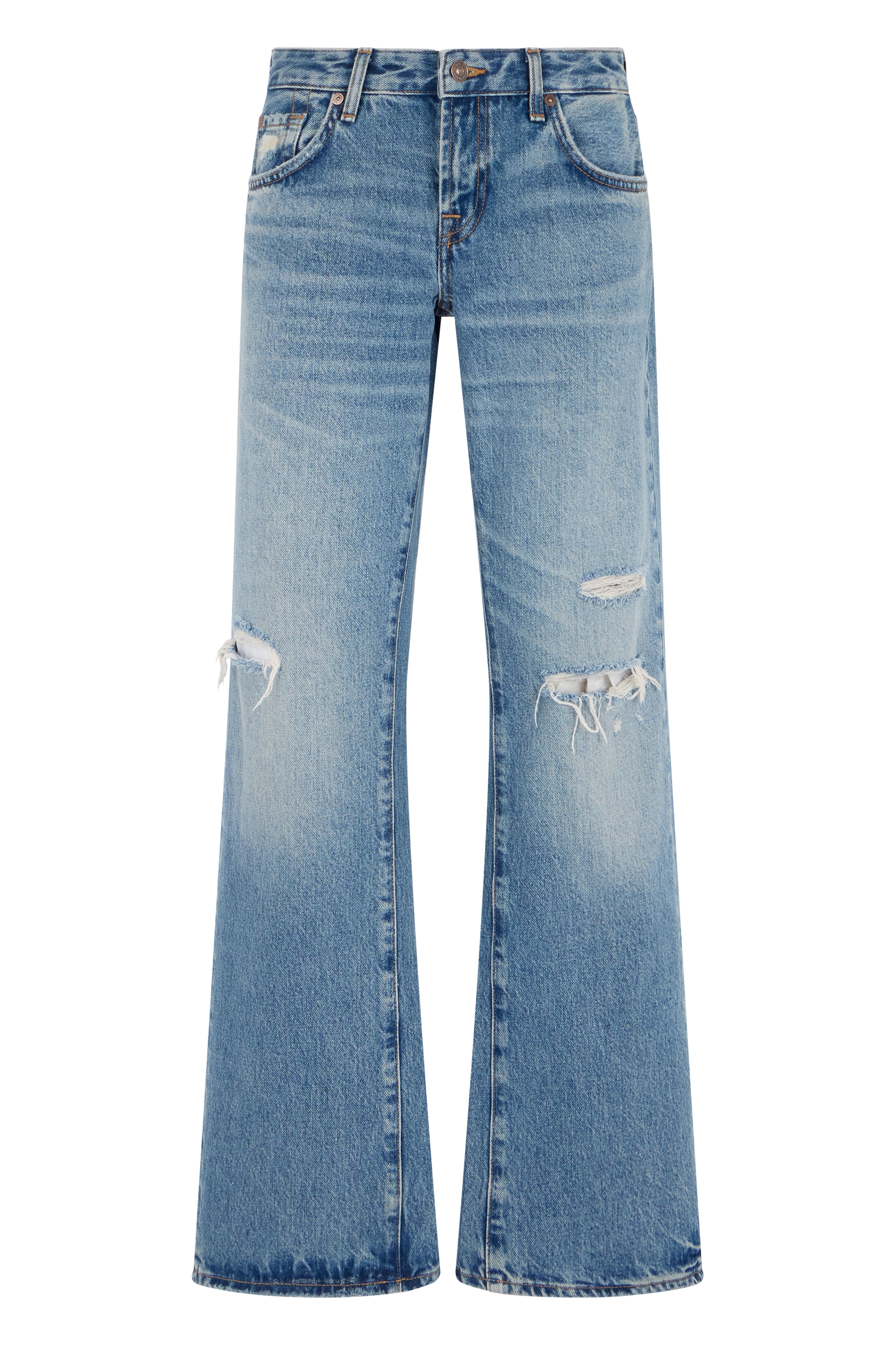 Wide-leg cotton jeans