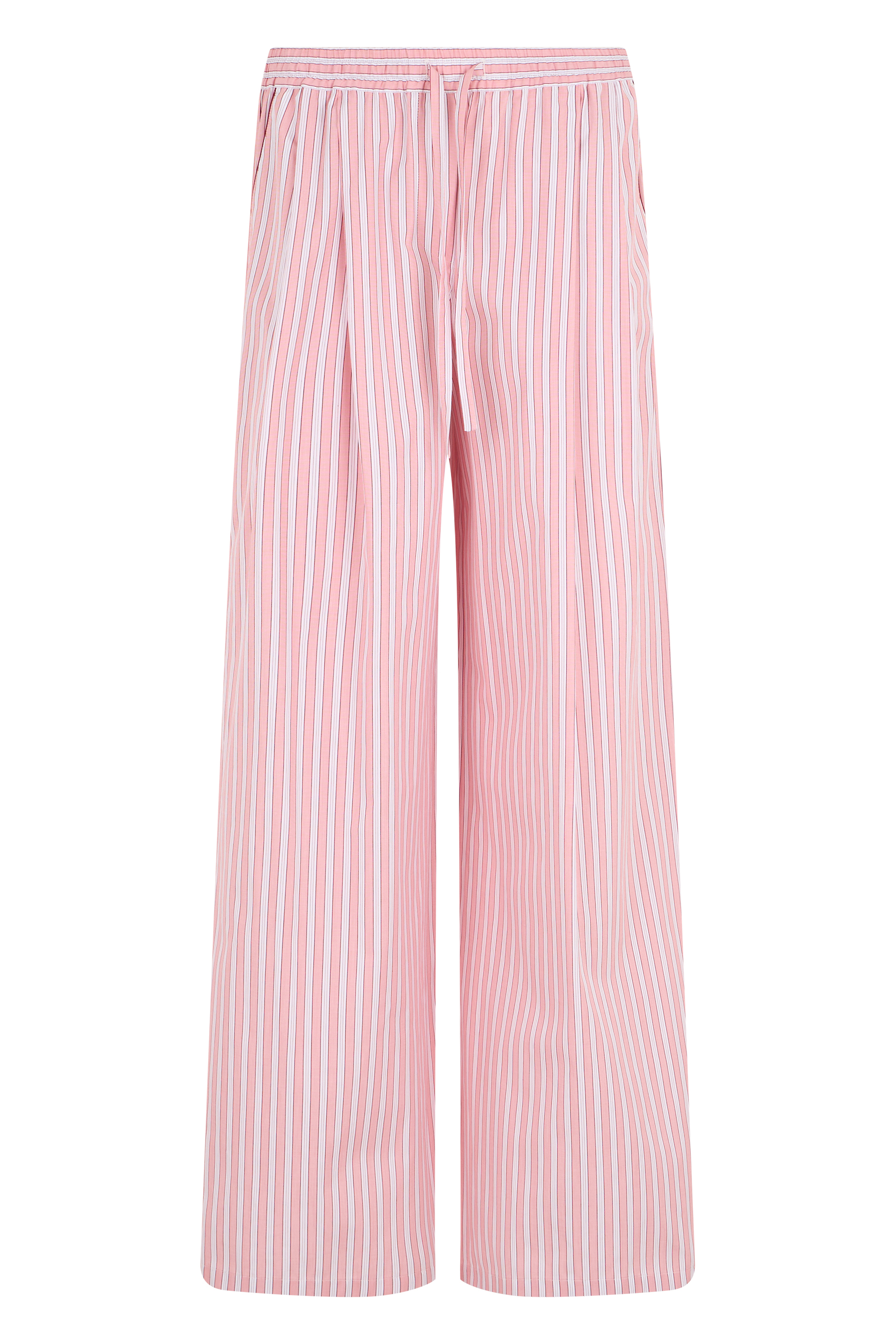 Wide cotton pants with stripes