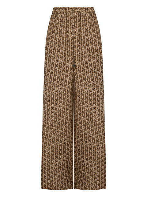 Printed wide-leg pants in silk