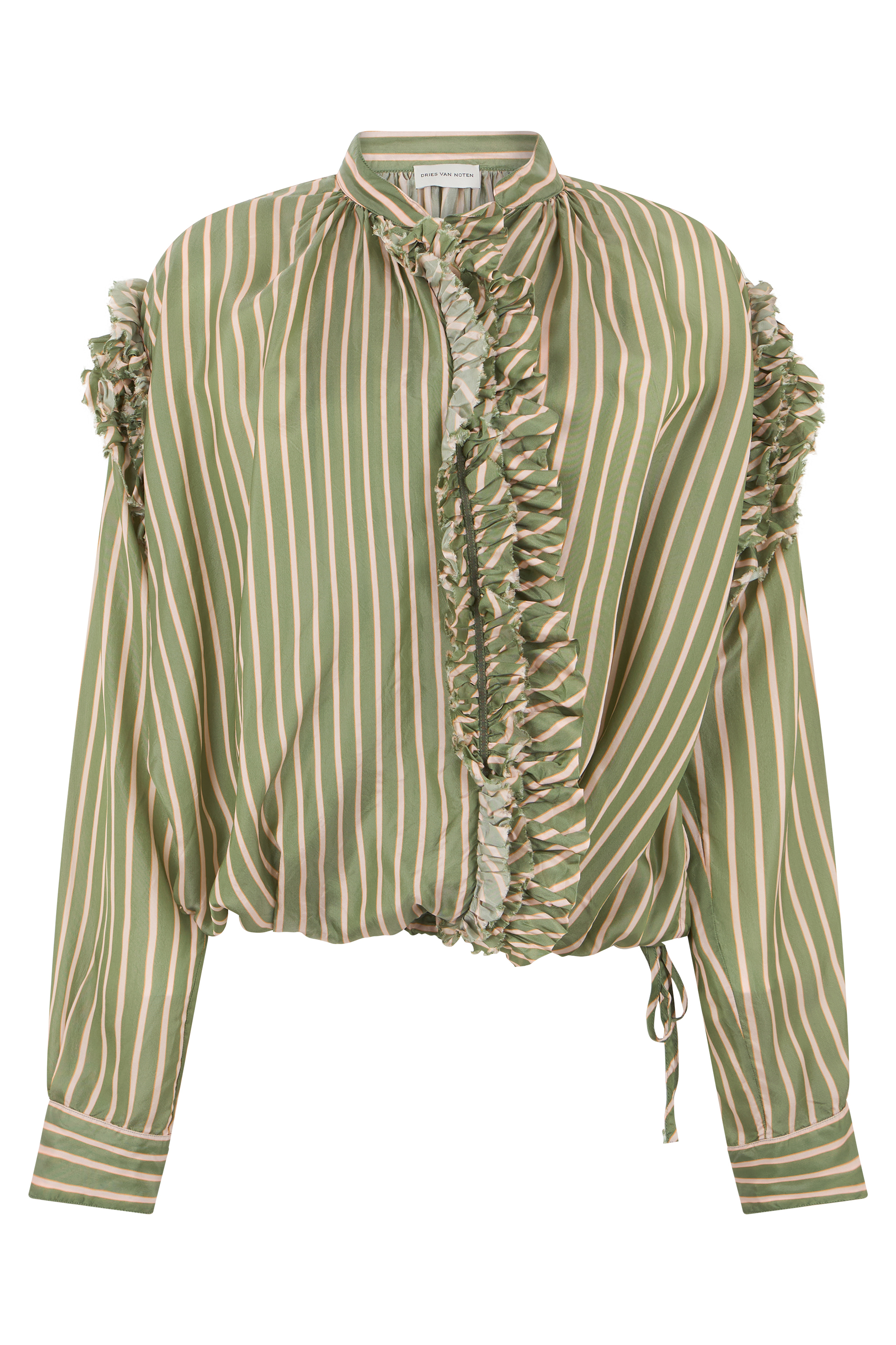 Striped blouse with ruffles
