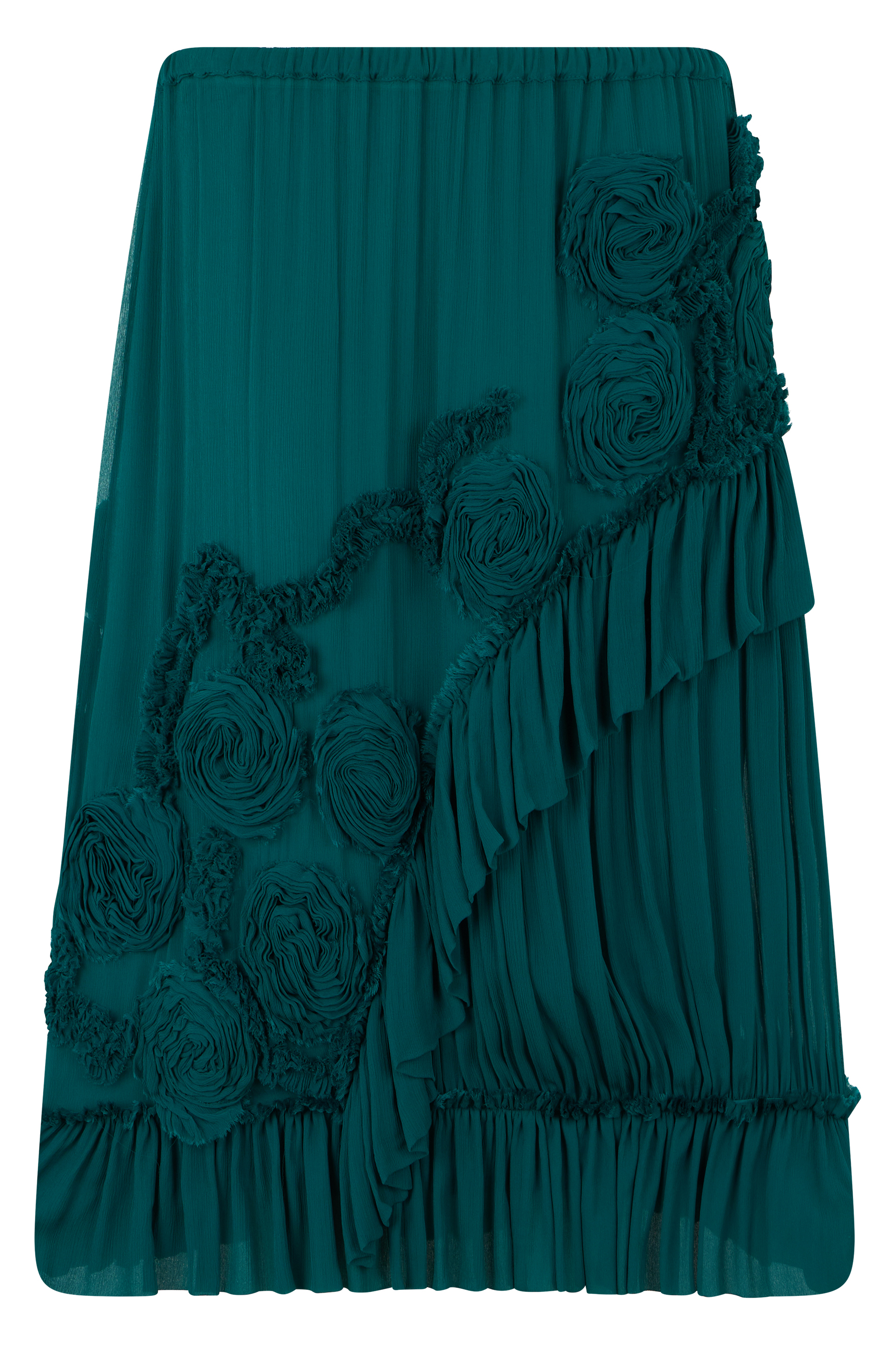 Midi pleated skirt with applications