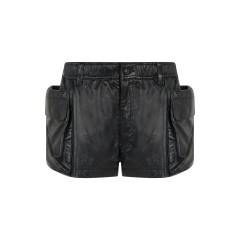 Leather cargo shorts