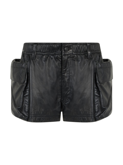 Leather cargo shorts
