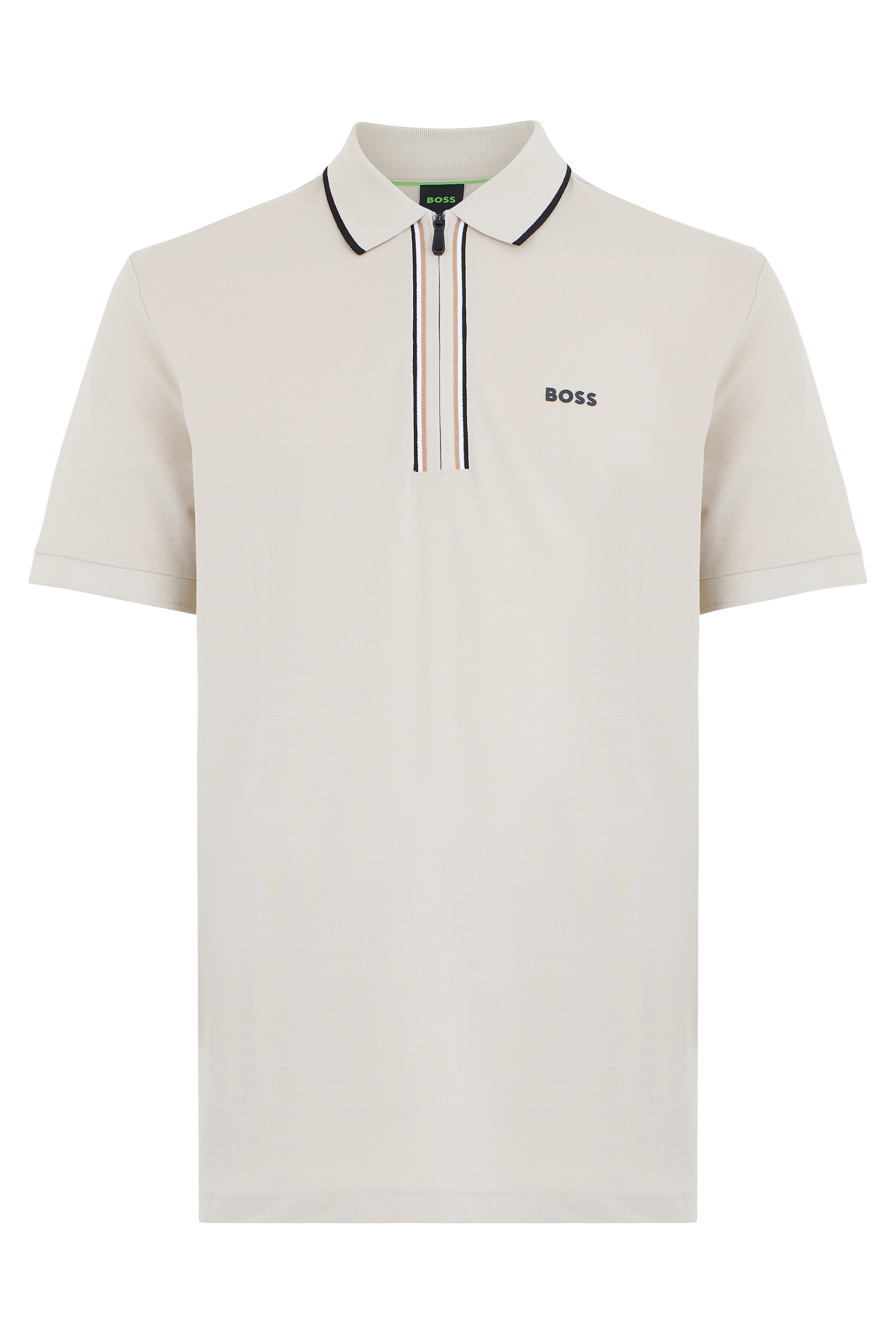 Cotton polo with zipper