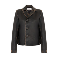 Short leather jacket