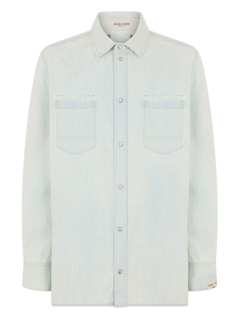 Denim shirt made of cotton