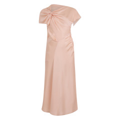 Dress with knot and asymmetric neckline