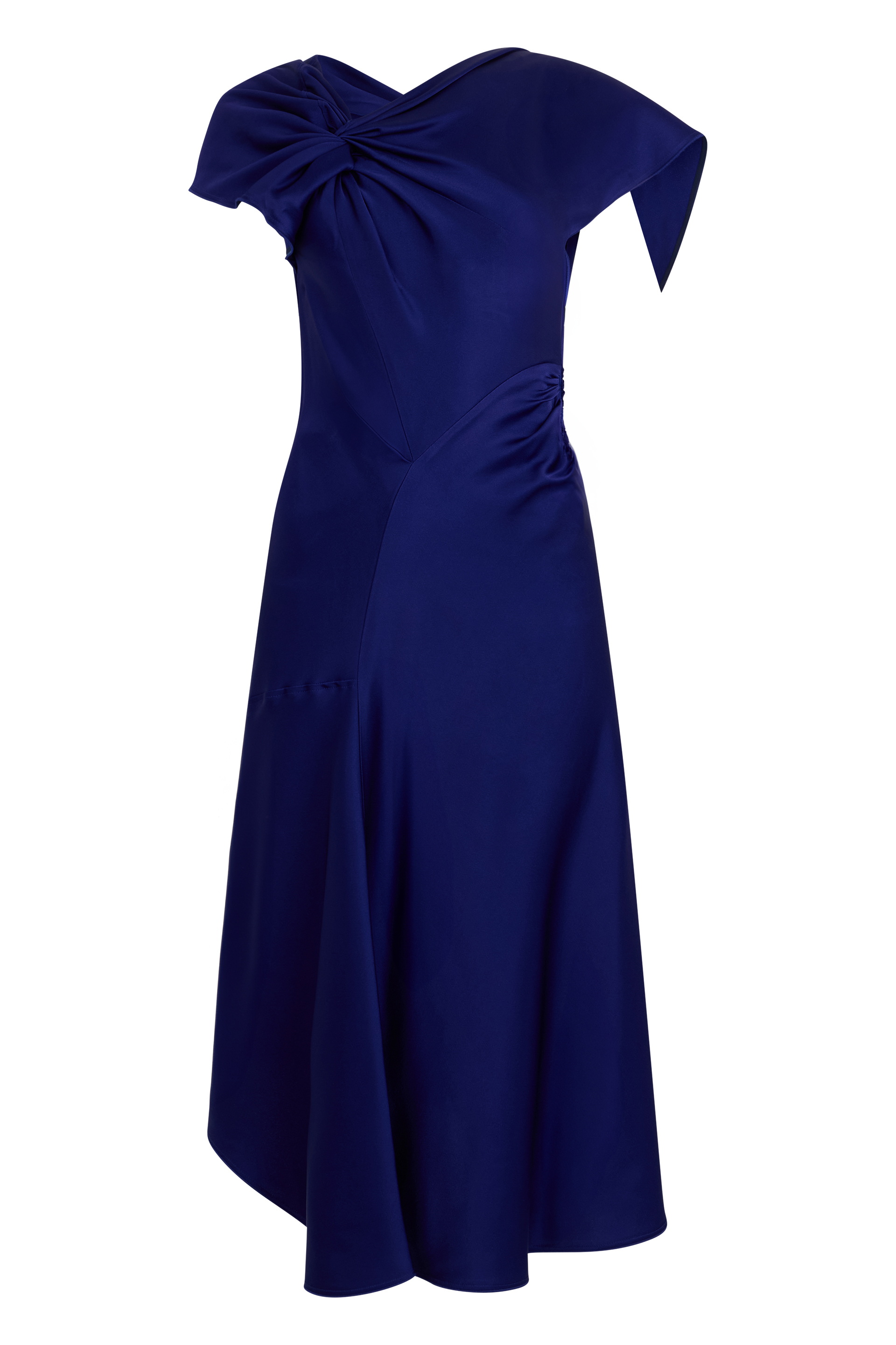 Asymmetrical dress with knot