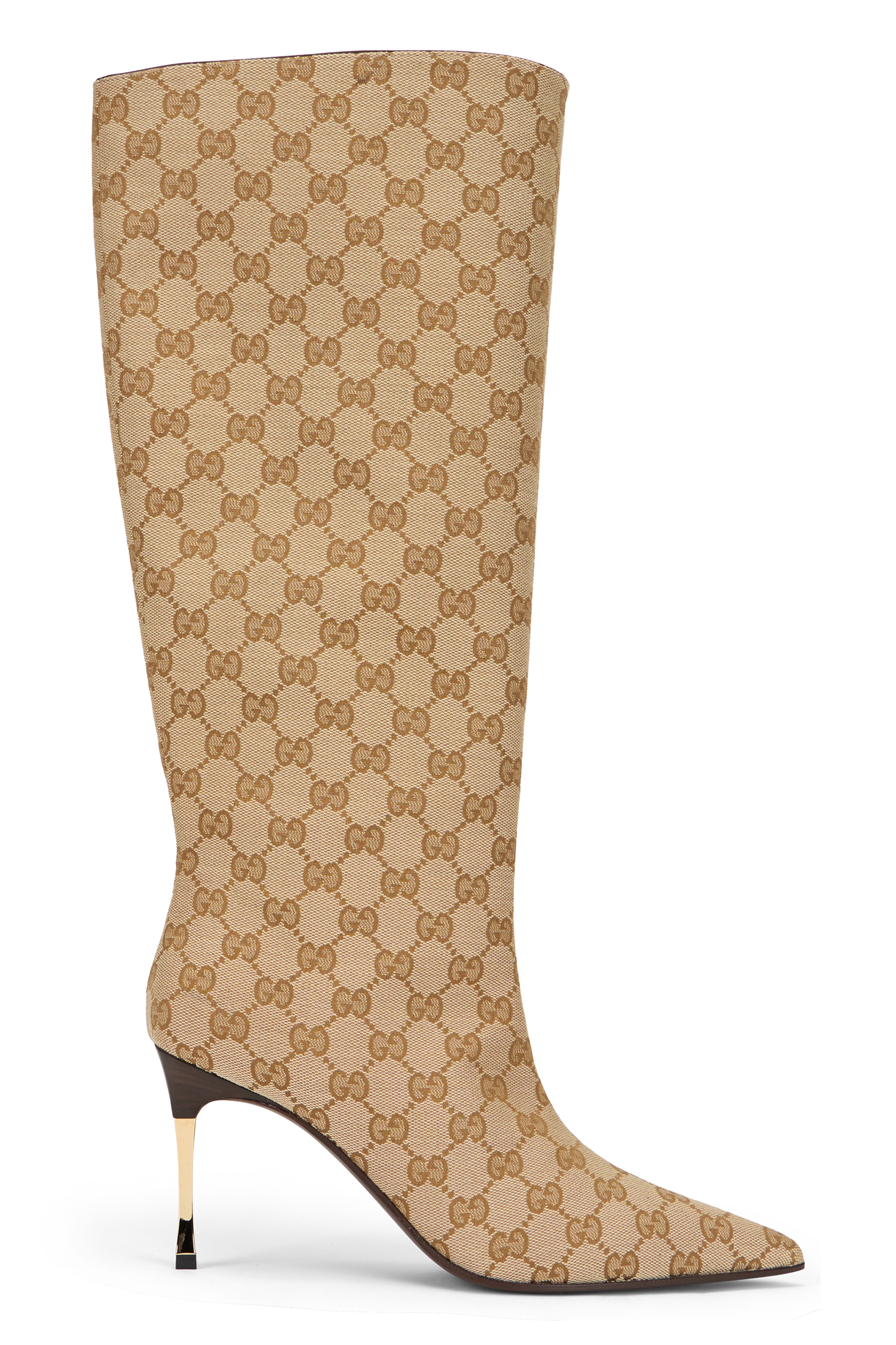 High Beige Boot with Stiletto Heel
